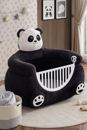 Beşik, Panda Peluş Kumaşlı Hayvan Figürlü Beşik