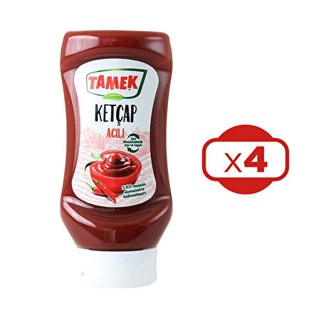 Tamek Ketçap 355 gr Acılı x 4 Adet