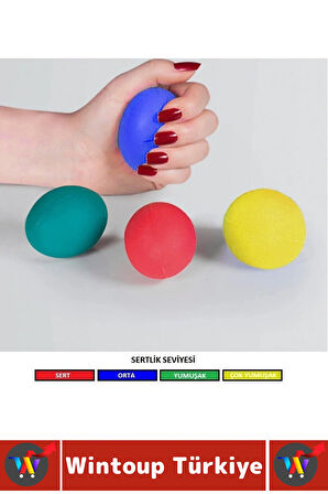 Ergonomik Stres Egzersiz Rehabilitasyon Fizyoterapi Esnek Silikon El Bilek Parmak Güçlendirme Topu