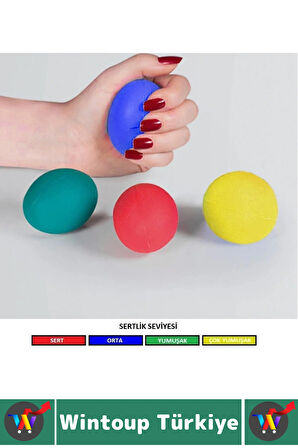 Ergonomik Stres Egzersiz Rehabilitasyon Fizyoterapi Esnek Silikon El Bilek Parmak Güçlendirme Topu