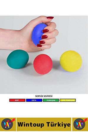 Ergonomik Stres Egzersiz Rehabilitasyon Fizyoterapi Esnek Silikon El Bilek Parmak Güçlendirme Topu