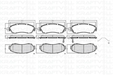 Honda On Fren Balatası Honda Cr-V 1.6 I-Dtec 15> (disk Capı 315mm) - Kraftvoll 07010091