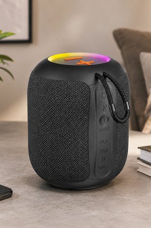 Jedel SA-147 RGB Işıklı Taşınabilir Bluetooth Hoparlör 5W Powerbank FM Radyo, USB/TF/AUX