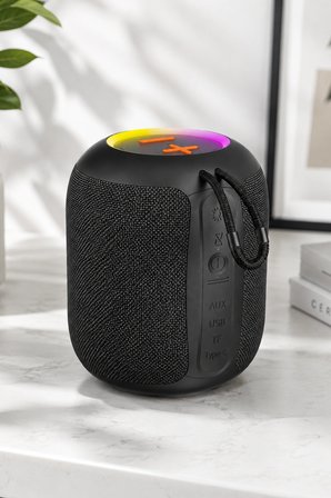 Jedel SA-147 RGB Işıklı Taşınabilir Bluetooth Hoparlör 5W Powerbank FM Radyo, USB/TF/AUX