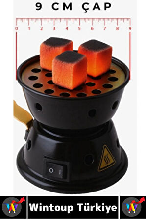 Kompakt Kamp Outdoor Nargile Kömürü Kahve Su Kaynatma Dayanıklı Gövde Elektrikli Mini Ocak 9 Cm
