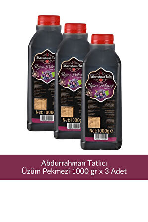 Abdurrahman Tatlıcı Üzüm Pekmezi 1000 gr x 3 Adet