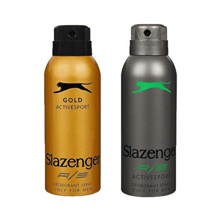 Slazenger Activesport Yeşil Erkek Deodorant 150ML + Slazenger Activesport Gold Erkek Deodorant 150ML 2li Set