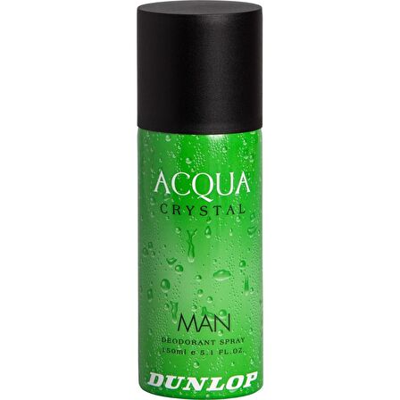 Dunlop Acqua Crystal Pudrasız Leke Yapmayan Erkek Sprey Deodorant 150 ml