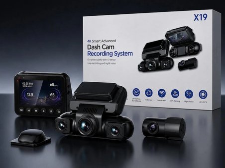 Nvg X19 4K Araç İçi Araç Kamerası 4 Kameralı GPS WiFi G-Sensör 24 Saat Park Modu 512GB Destekli Gece Görüşlü Dash Cam