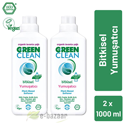 U Green Clean Bitkisel Çamaşır Yumuşatıcı 1000 ml - 2'li Paket