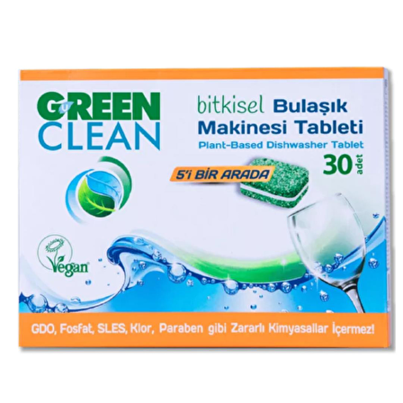 U Green Clean 60 Yıkama Tablet Bulaşık Makinesi Deterjanı 2x30 Adet 