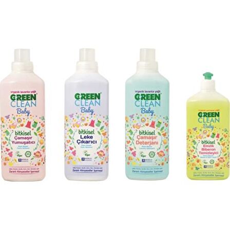 Green Clean Baby Çamaşır Yum. Leke Çıkarıcı Çamaşır Det.(1lt) Emzik Biberon Tem. 0,5 L