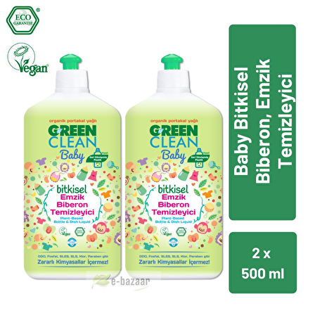 U Green Clean Baby Bitkisel Emzik ve Biberon Temizleyici 500 ml - 2'li Paket