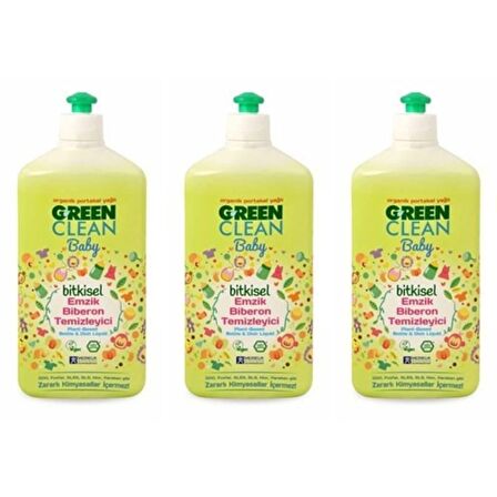 U Green Clean Baby Bitkisel  Biberon Emzik Temizleyici 3 x 500 ml