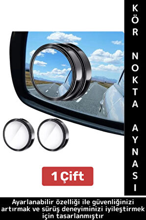 Tüm Araçlarla Uyumlu Kolay Montaj Görüş Güvenlik Artıran Oto Yan Ayna Ayarlanabilir Kör Nokta Aynası