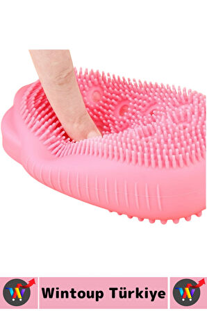 Premium Çift Taraflı Çizgi Yumru Tasarım Cilt Tahriş Etmez Yumuşak Kıl Süngerli Silikon Banyo Kesesi