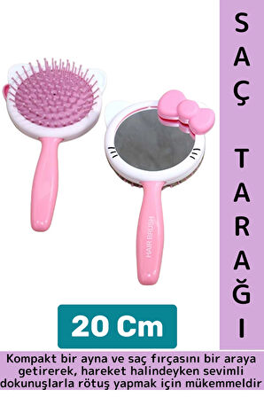 Kompakt Ev Ofis Çanta Boy Makyaj Bakım Estetik Eğlenceli Kuromi Figür Tasarımlı Aynalı Tarak 2 in 1