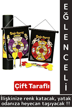 Özel Gün Gece Sevgili Çift Genç Yetişkin Fantezi 4 Manyetik Dartlı Çift Yüzeyli Strip Darts Oyunu