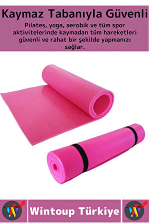 Taşıma Askılı Konforlu Su Geçirmez Kaymaz Pilates Aerobik Fitness Çadır Zemin Yer Minderi Kamp Matı