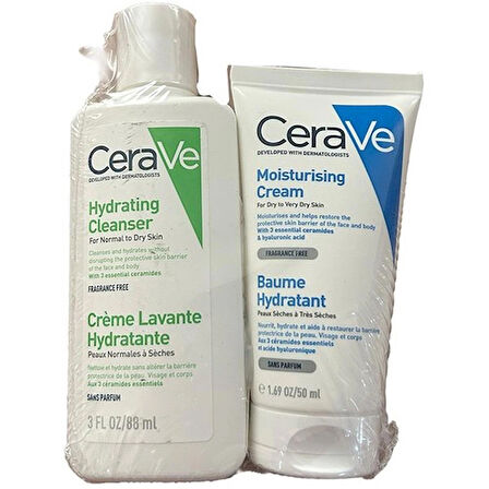 Cerave Set - Hydrating Cleanser 88 ml + Moisturising Cream 50 ml