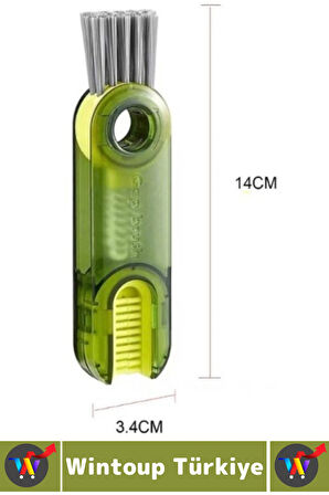Kompakt Sert Kıllı Zor Nokta Köşe Termos Biberon Bardak 3 Fonksiyonlu Çok Amaçlı Temizleme Fırçası