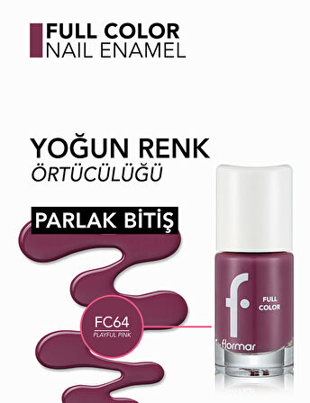 Yoğun Pigmentli Parlak Oje -full Color Nail Enamel - Fc64 Playful Pınk -8690604497638