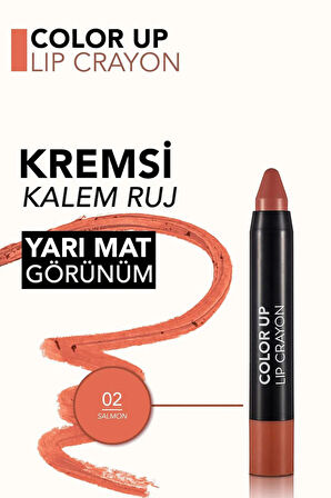 Flormar Color Up Yüksek Pigmentli & Yarı Mat Bitişli Kremsi Kalem Ruj - 002 SALMON
