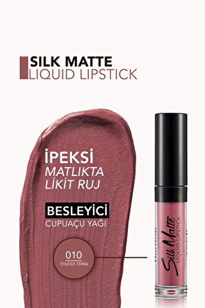 Kadife Dokulu Likit Mat Ruj - Silk Matte Liquid Lipstick - 010 TENDER TERRA - 8690604505371