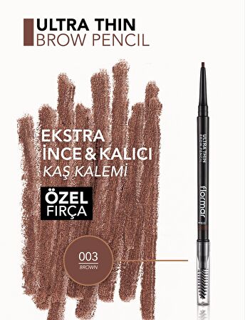 New Kaş Kalemi & Fırçası - Ultra Thin Brow Pencil - 003 Brown - 8690604572120 Tasarım 542167