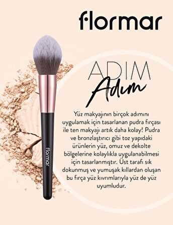 Pudra Fırçası Allık Fırçası Çok Amaçlı Makyaj Fırçası Konik Uçlu Silindir Powder Brush