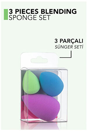 FLORMAR Pürüzsüz Dokulu 3'lü Mini Makyaj Süngeri Seti