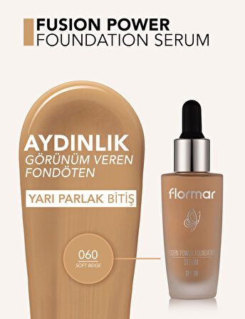 Fusion Power Hafif Yapılı & Yarı Parlak Bitişli SPF20 Serum Fondöten