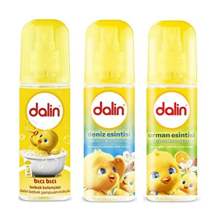 Dalin Bebek Kolonya Seti (Orman Esintisi 150ml - Deniz Esintisi 150ml-Bıcı Bıcı 150ml)