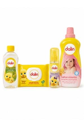 Bebek Bakım ve Çamaşır Seti - 1200 ml Konsantre Yumuşatıcı + 300 ml Bebek Yağı + 150 ml Kolonya + 56'lı Islak Mendil