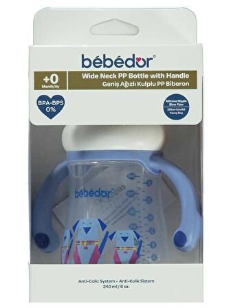 Bebedor Geniş Ağızlı Kulplu PP Biberon  240 ML 99322