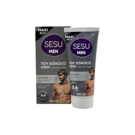 Sesu Men Maxi Boy Tüm Cilt Tipleri İçin Erkek Tüy Dökücü Kremi 200 ml