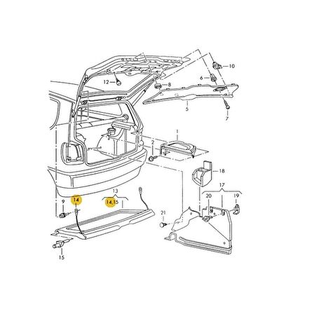 VW Golf 2 1984-1991 Bagaj Panzot Pandizot Askı Lastiği İpi 1H6863447