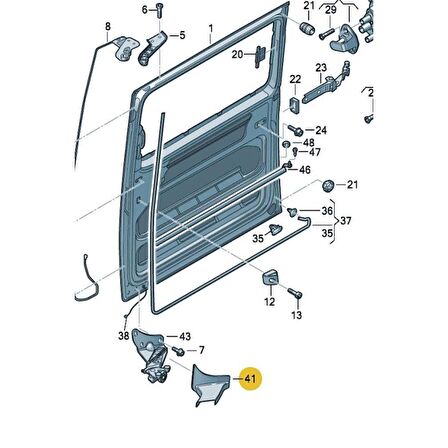 VW Transporter T5 2004-10 Sağ Sürgülü Kapı Alt Kolu Kapağı 7H0868640C