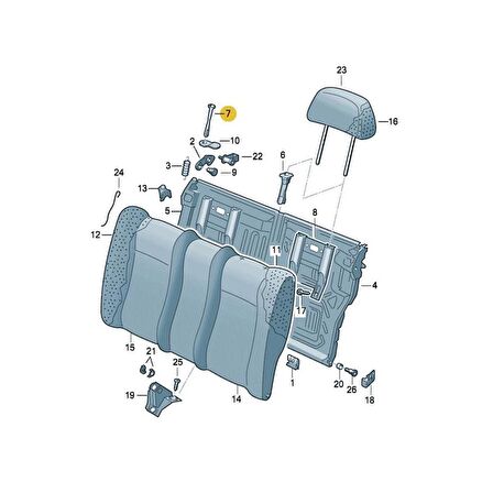 VW Polo HB 1994-1999 Arka Koltuk Yatırma Mandalı Çubuğu 1H0885683