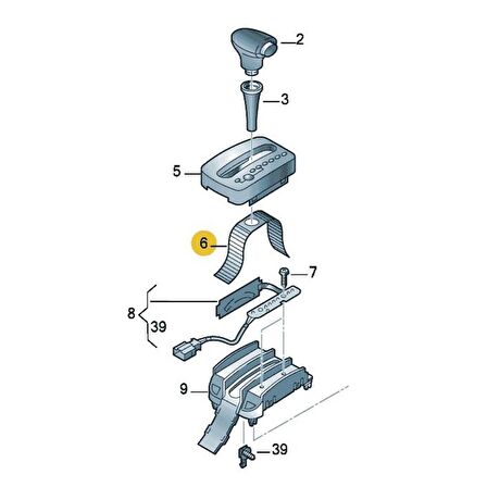 VW Golf 4 1998-2004 Otomatik Vites Topuzu Kolu Rayı Perdesi 1J0713277