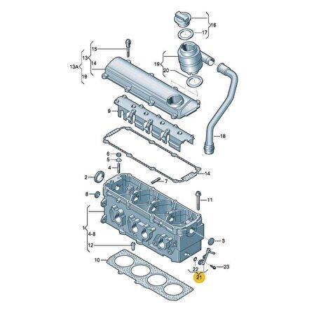 VW Bora 1998-2005 Silindir Kapak Havalandırma Borusu 06A103212A