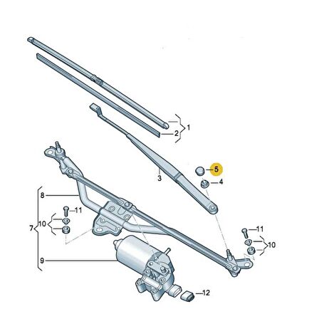 Seat Leon 3 2013-2020 Ön Cam Silecek Kolu Vida Kapağı 5N0955205