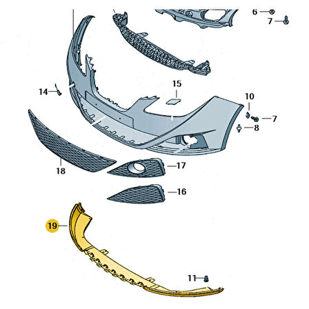 Seat İbiza 2009-2012 Ön Tampon Alt Spoyler Plastik 6J0805903