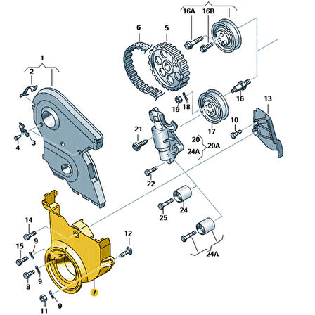 Audi A4 1995-2000 1.8T APT Triger Kayışı Alt Kapağı 058109175B