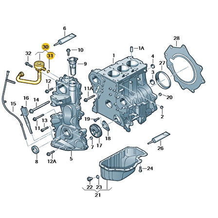VW Polo 2005-2009 1.2 BME Motor Havalandırma Valfi 03E103201C
