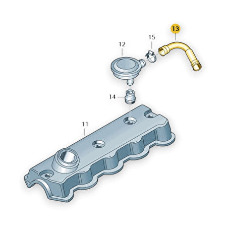 VW Bora 2000-2005 1.9 Dizel Üst Kapak Hava Hortumu 038103493P