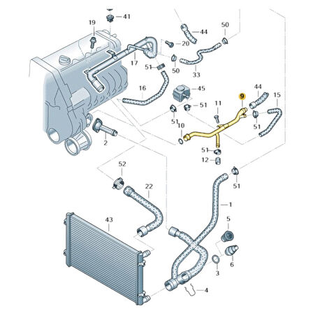 VW Passat B5.5 2001-2005 1.8 AWT Motor Su Soğutma Borusu 06B121065AC