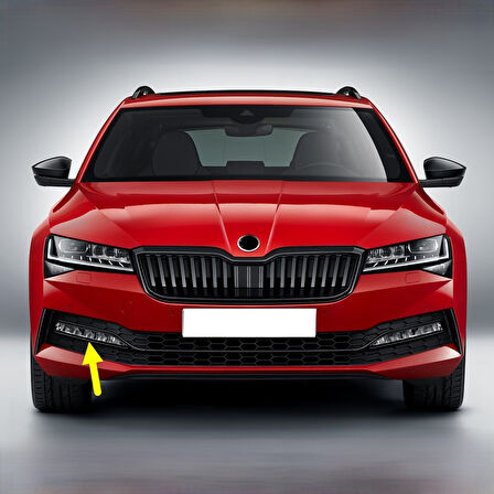 Skoda Superb 2020-2023 Ön Sağ Sis Farı Çıtası Siyah 3V0853768C