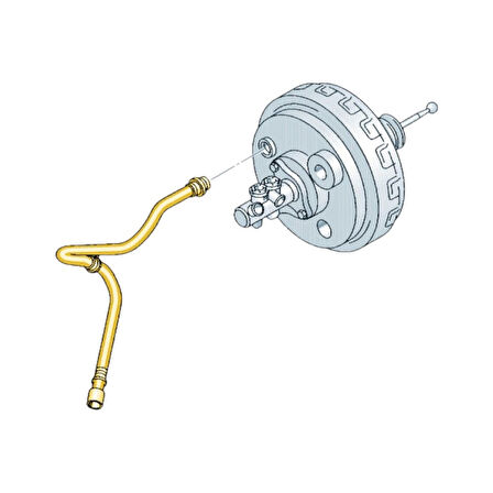 VW Caravelle T5 2004-2010 1.9TDi AXB AXC Fren Vakum Borusu 7H1611931