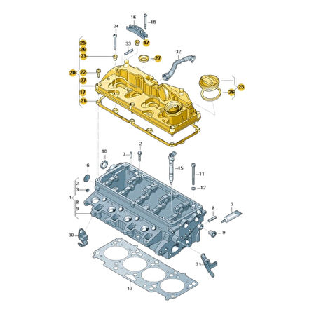 Audi A3 2009-2012 1.6TDi CAY Motor Külbütör Kapağı 03L103469R